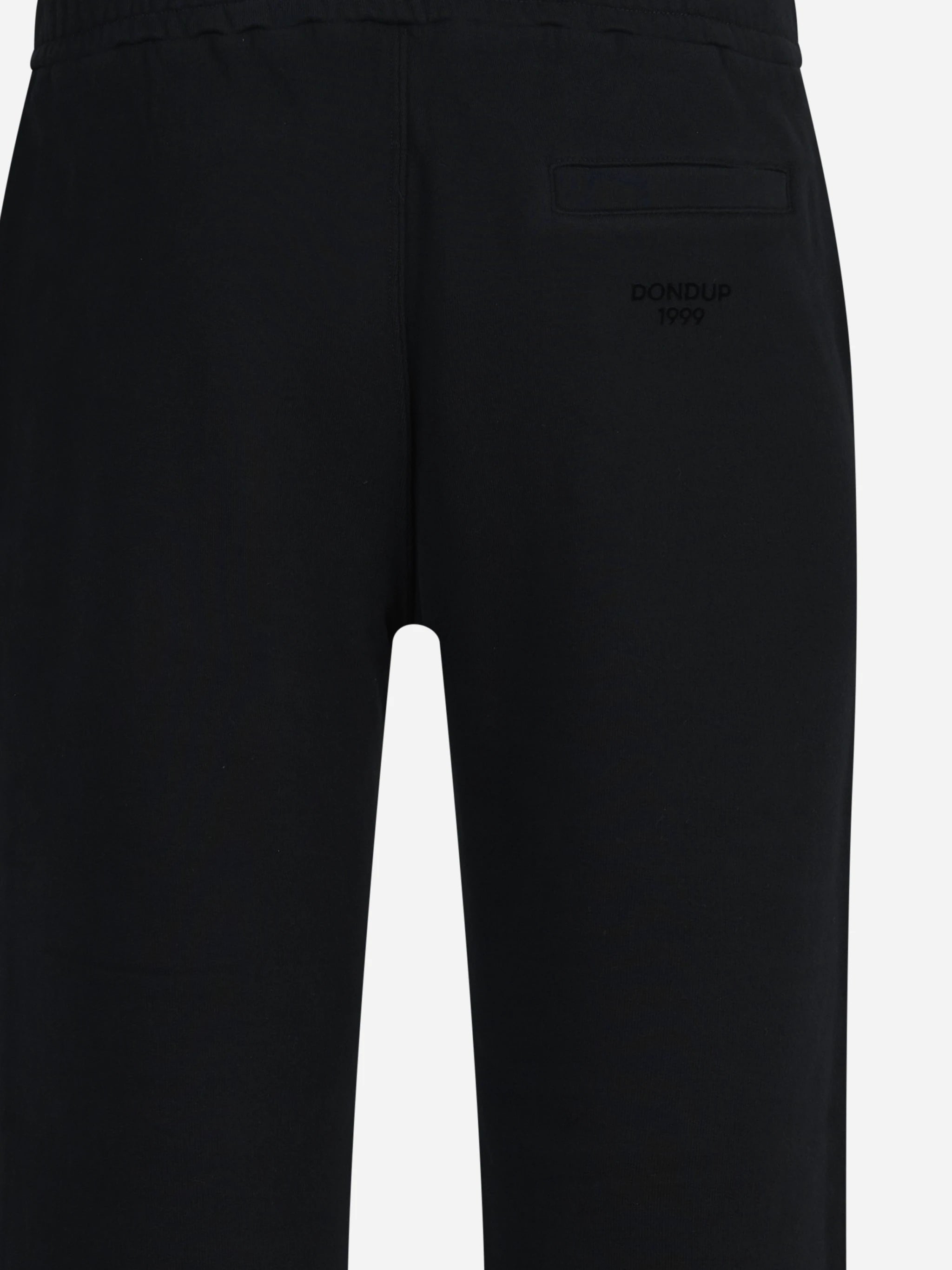 Pantaloni jogger regular in felpa neri - vista laterale e dettagli