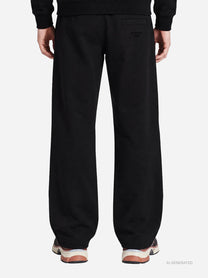 Pantaloni jogger regular in felpa neri - indossato, vista posteriore