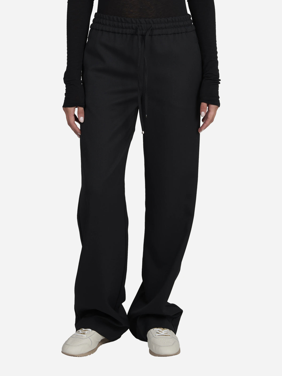 Pantaloni Marisol jogging neri - indossato, vista frontale