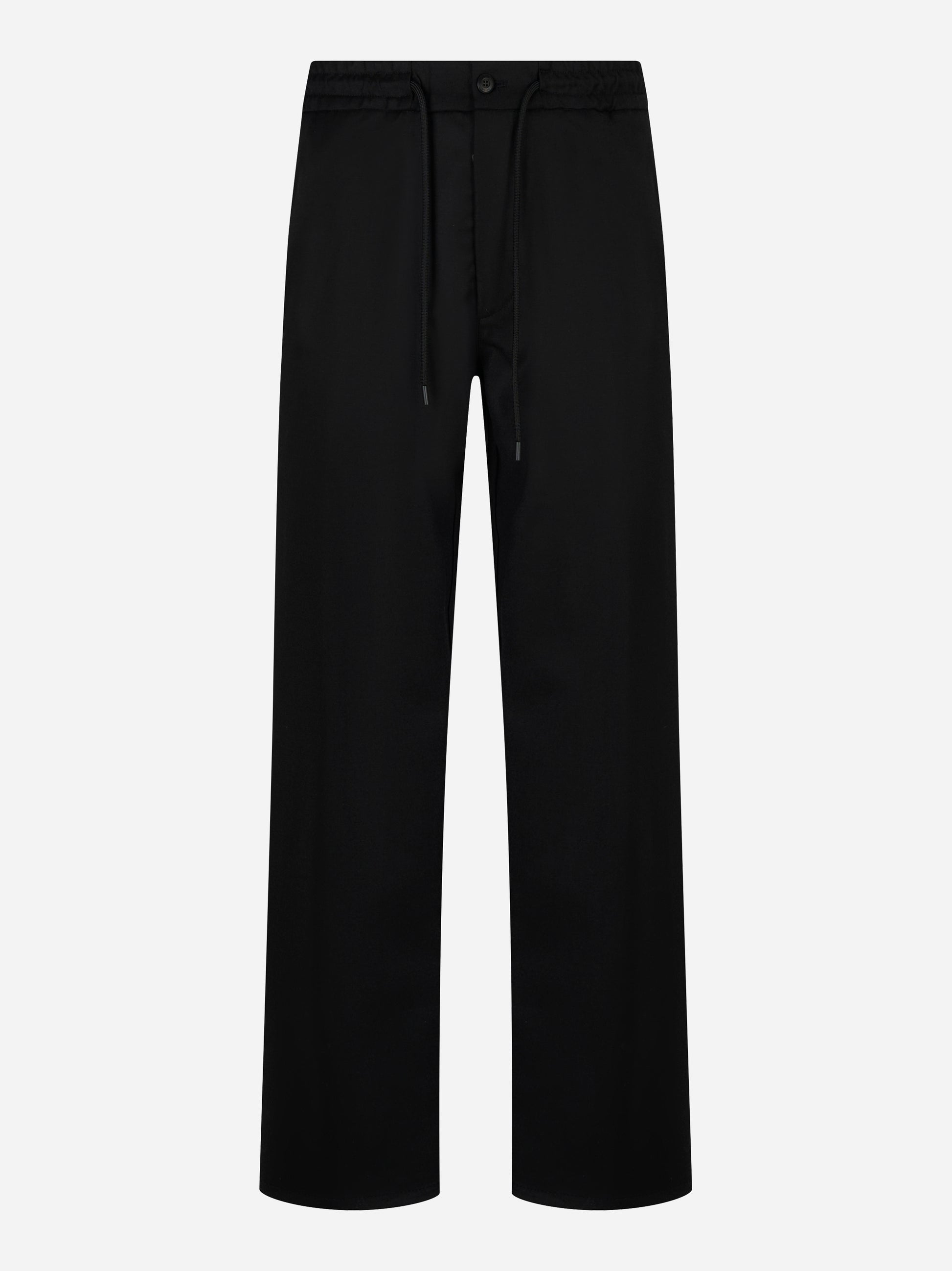 Pantaloni Dondup loose fit in lana nera fronte