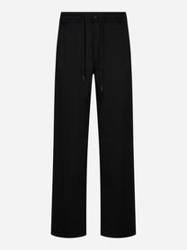 Pantaloni Dondup loose fit in lana nera fronte