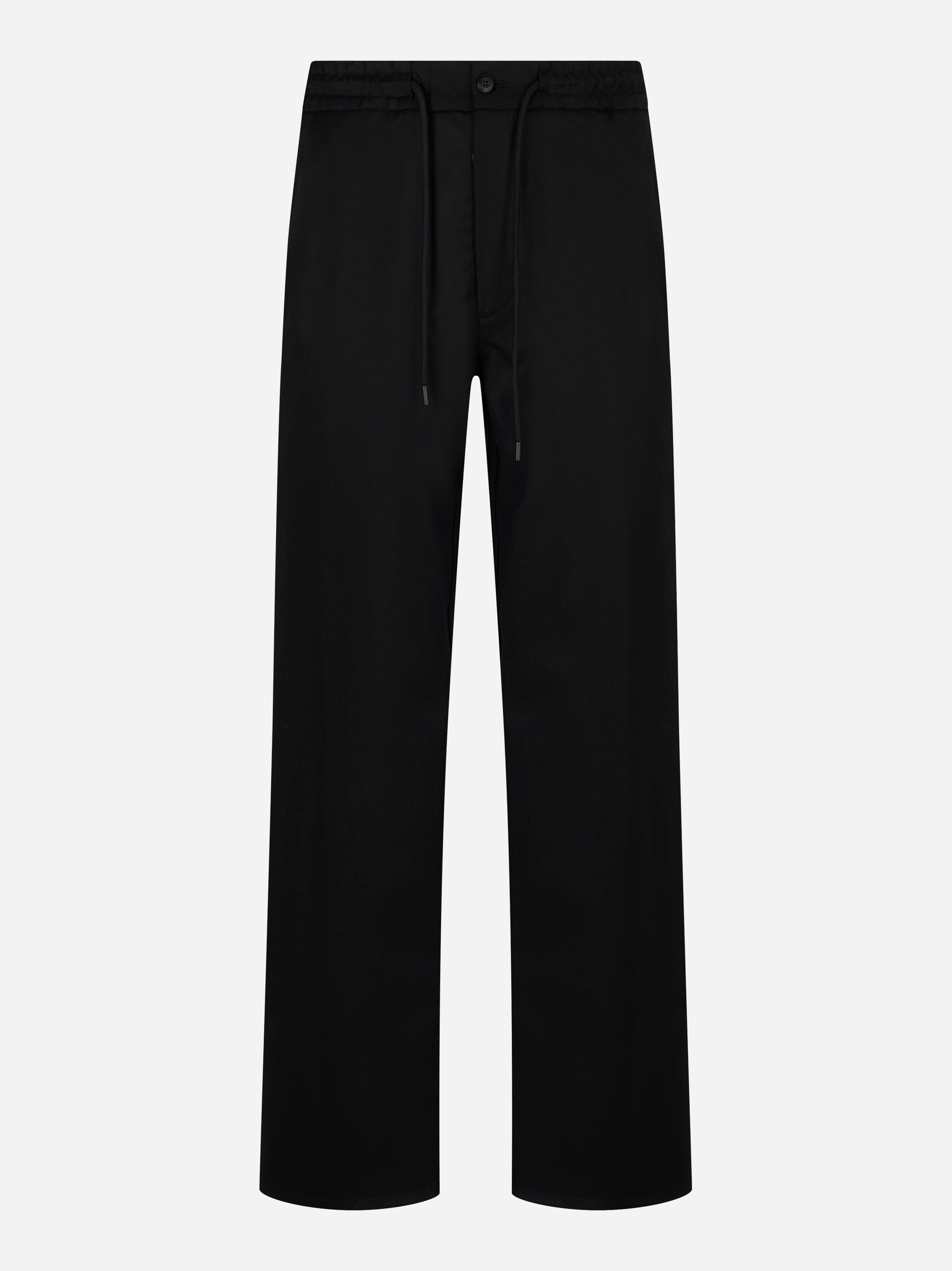 Pantaloni Dondup loose fit in lana nera fronte