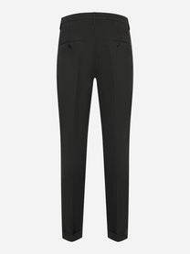 Pantaloni Dondup Gaubert slim fit in gabardina di cotone nero – vista posteriore