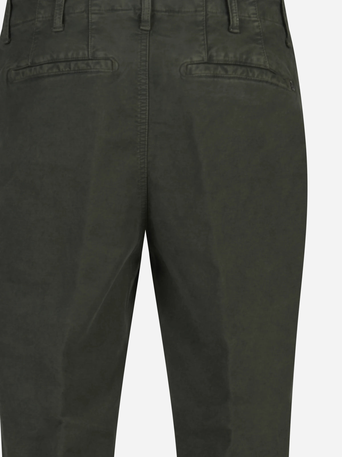 Pantaloni Zyan carrot fit in cotone stretch verde - dettaglio del prodotto