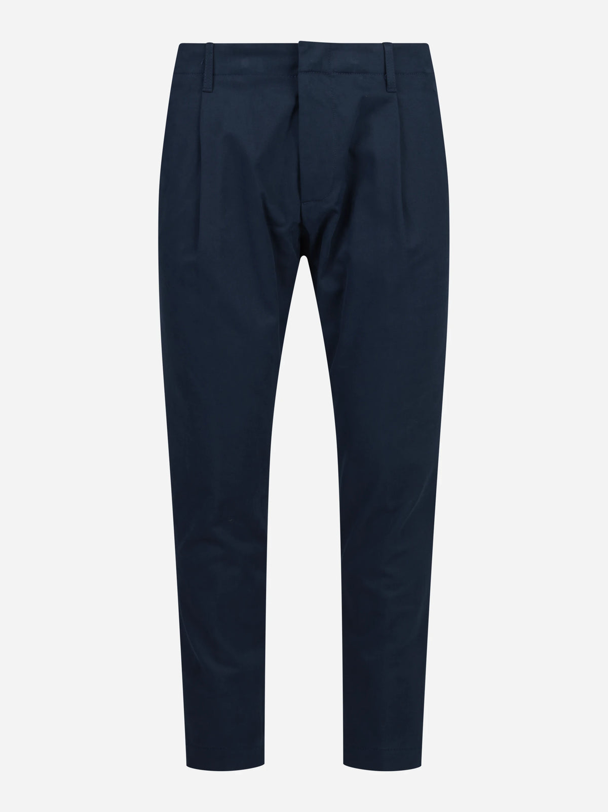 Pantaloni Ben carrot fit in cotone e cashmere blu - vista frontale