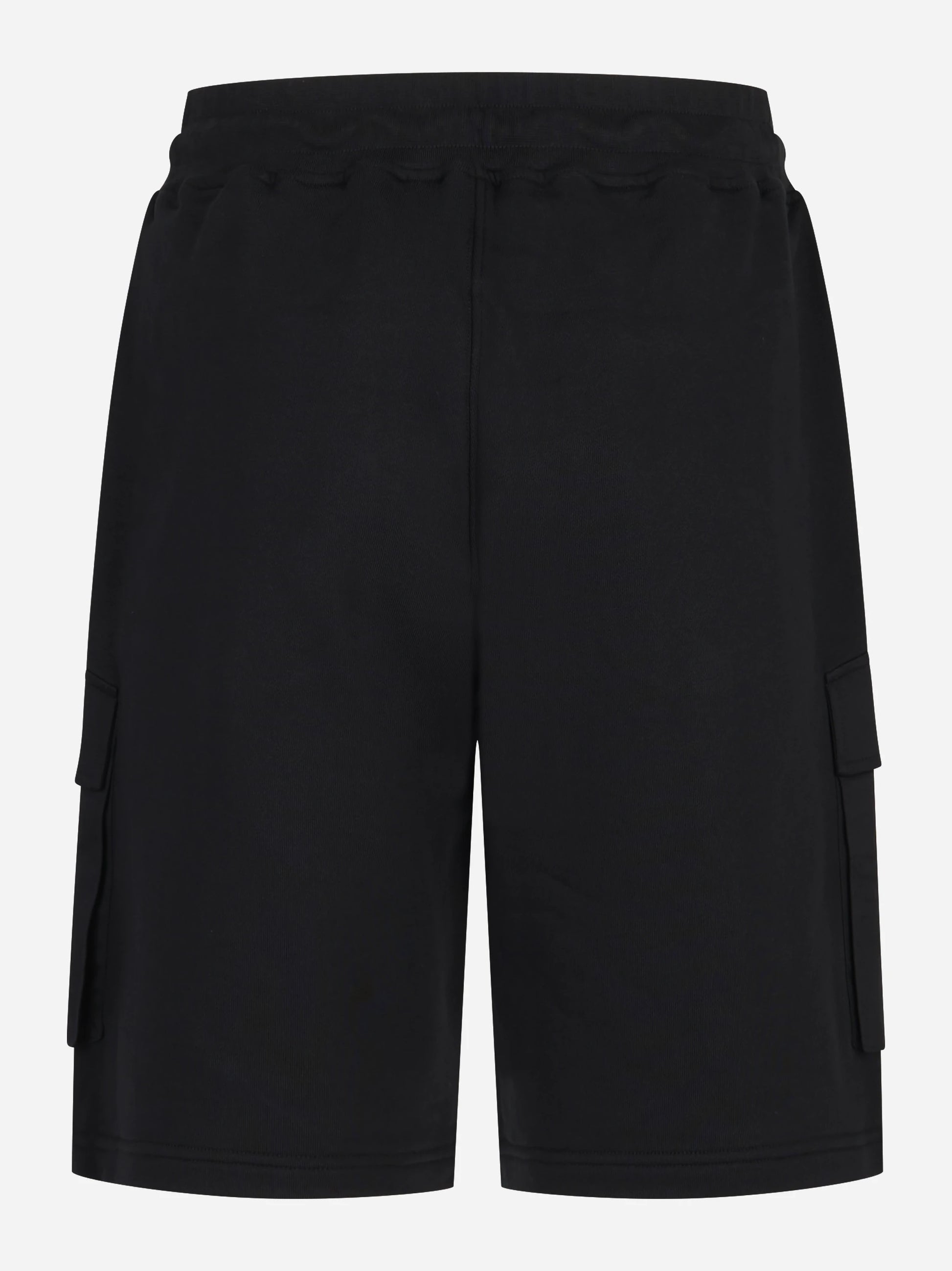 Shorts in jersey nero con tasche
