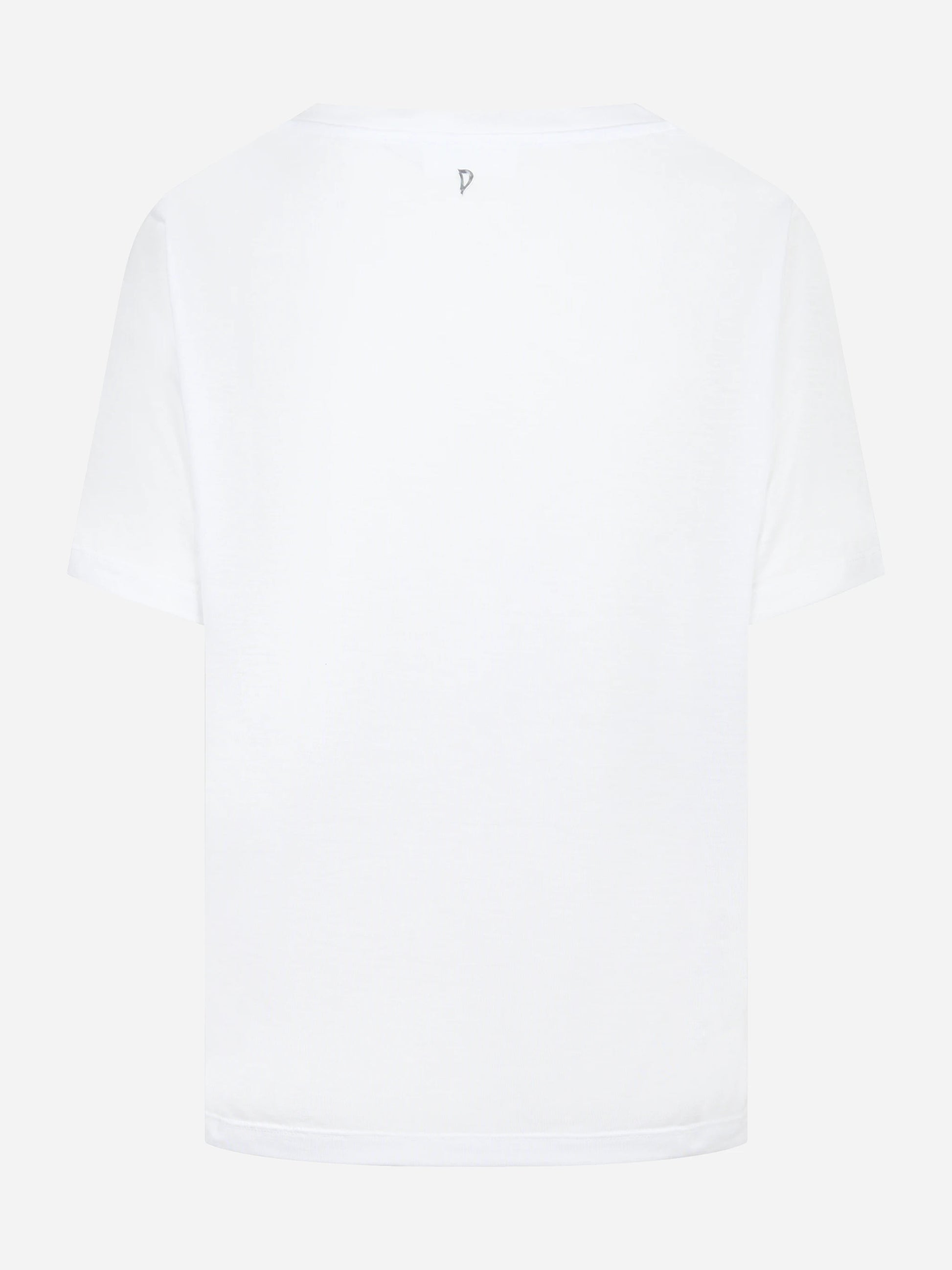 T-shirt scollo a v bianca in modal e seta