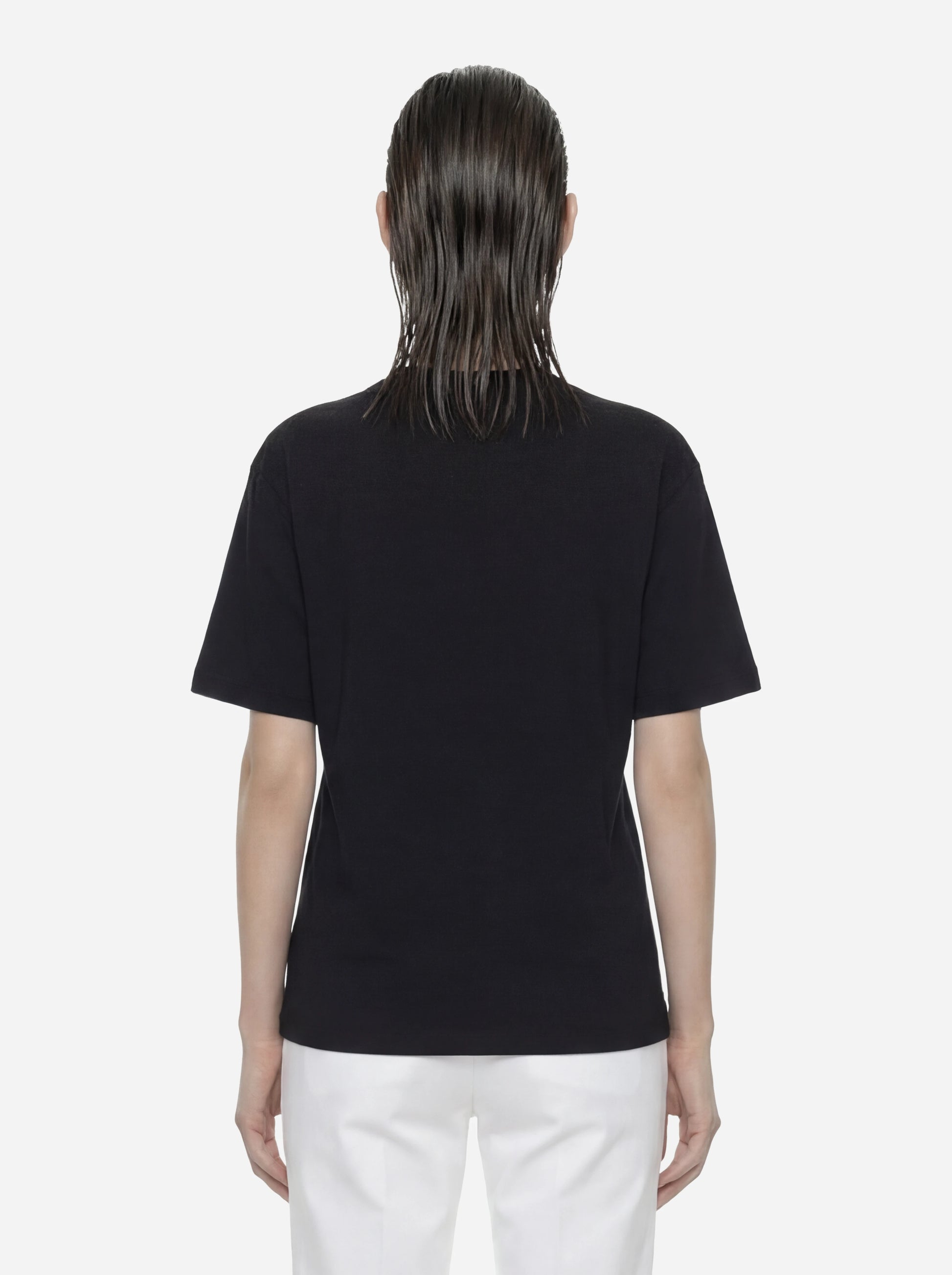 T-shirt girocollo con logo nera