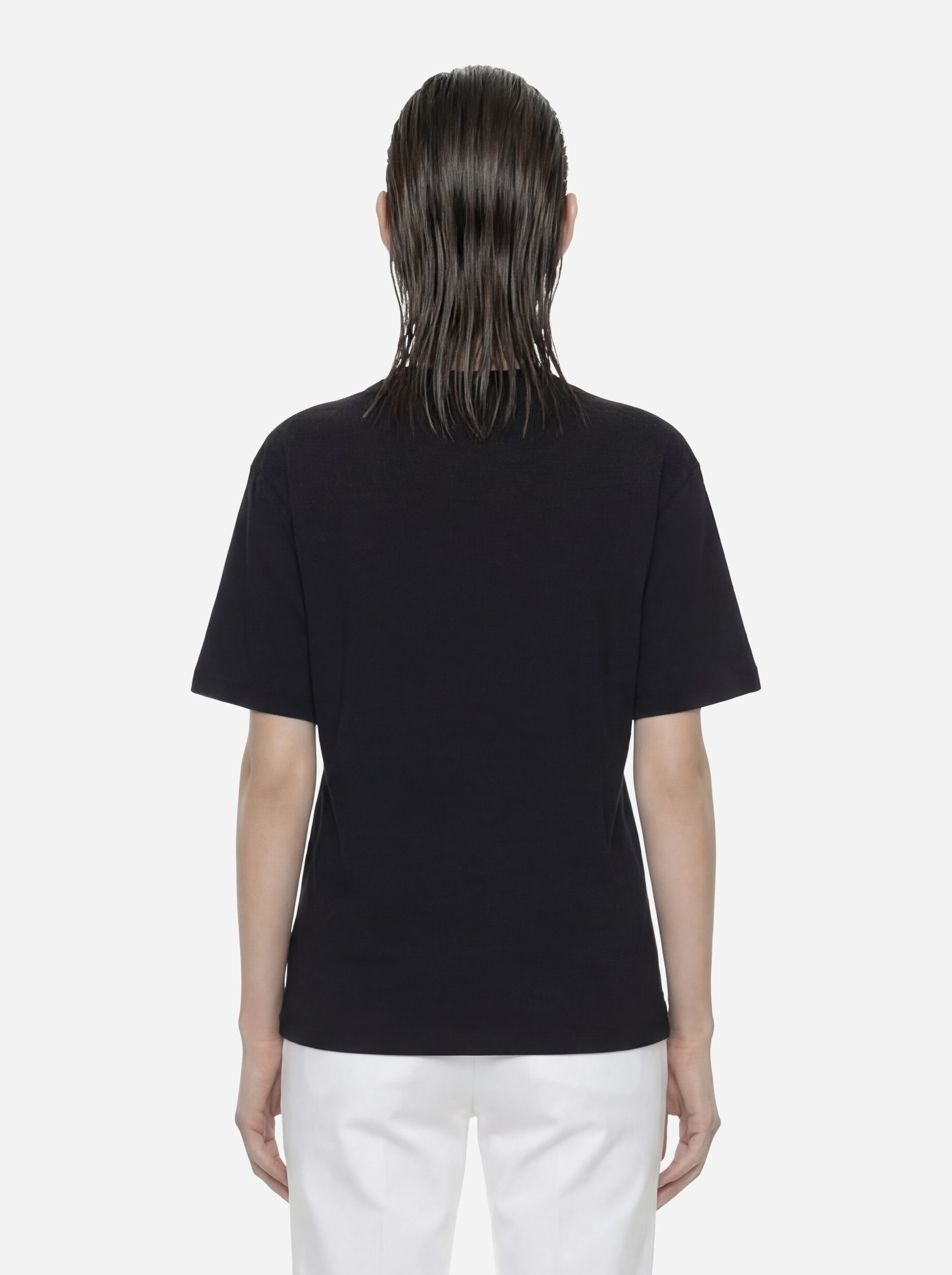 T-shirt girocollo con logo nera