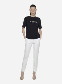 T-shirt girocollo con logo nera