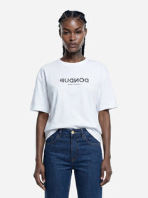 T-shirt girocollo con logo bianca