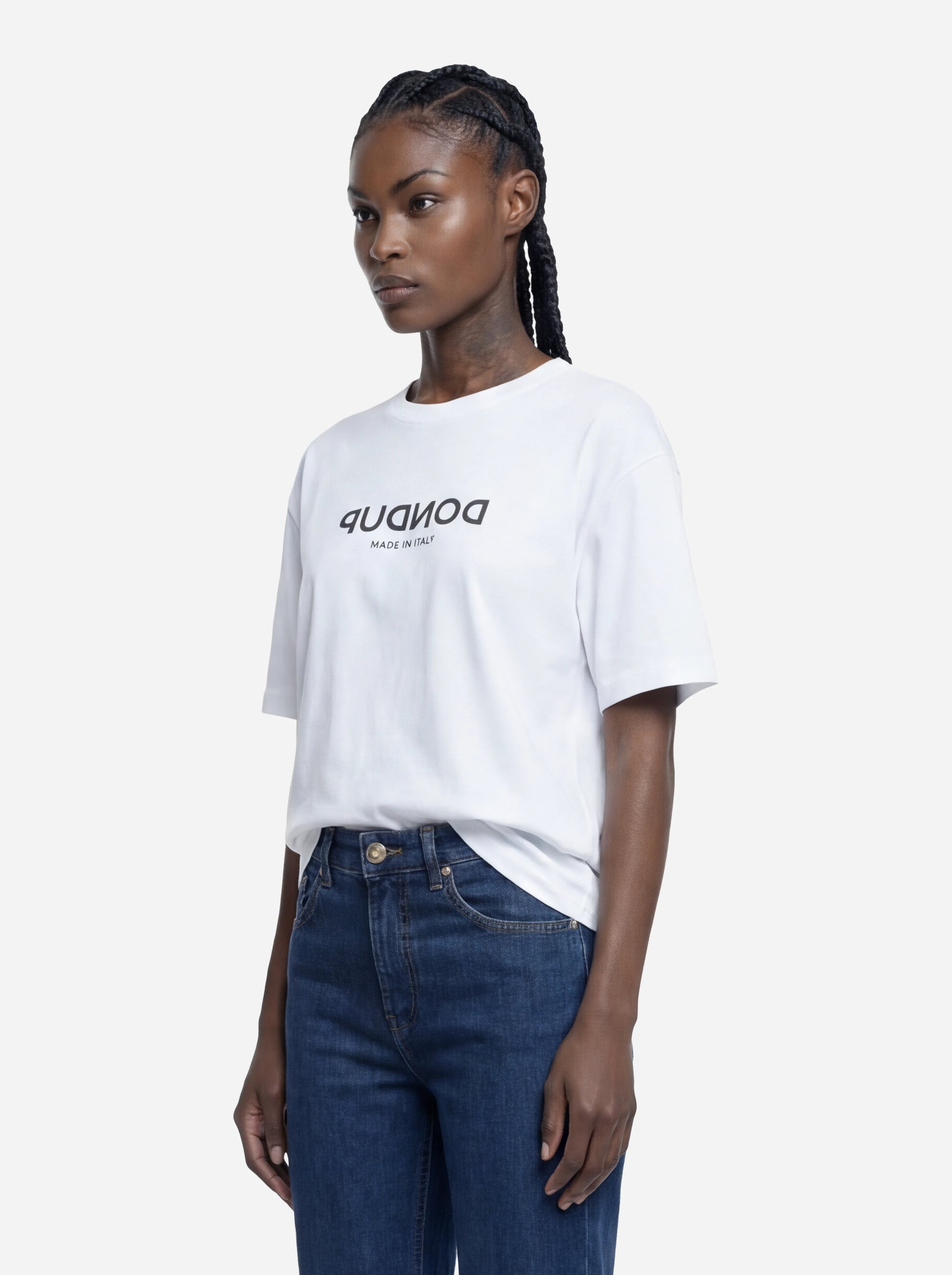 T-shirt girocollo con logo bianca