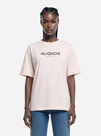 T-shirt girocollo con logo rosa