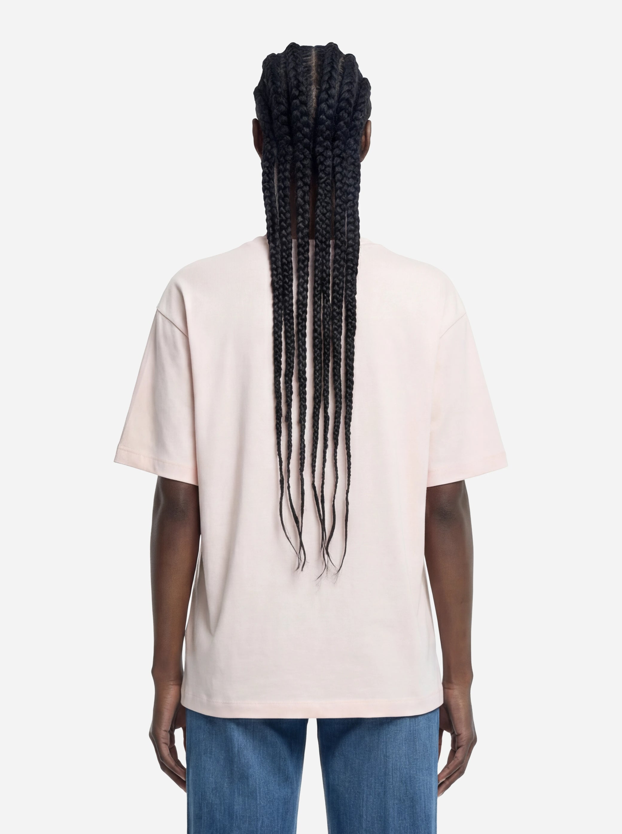 T-shirt girocollo con logo rosa