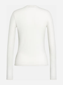 T-shirt slim a maniche lunghe bianca - vista posteriore