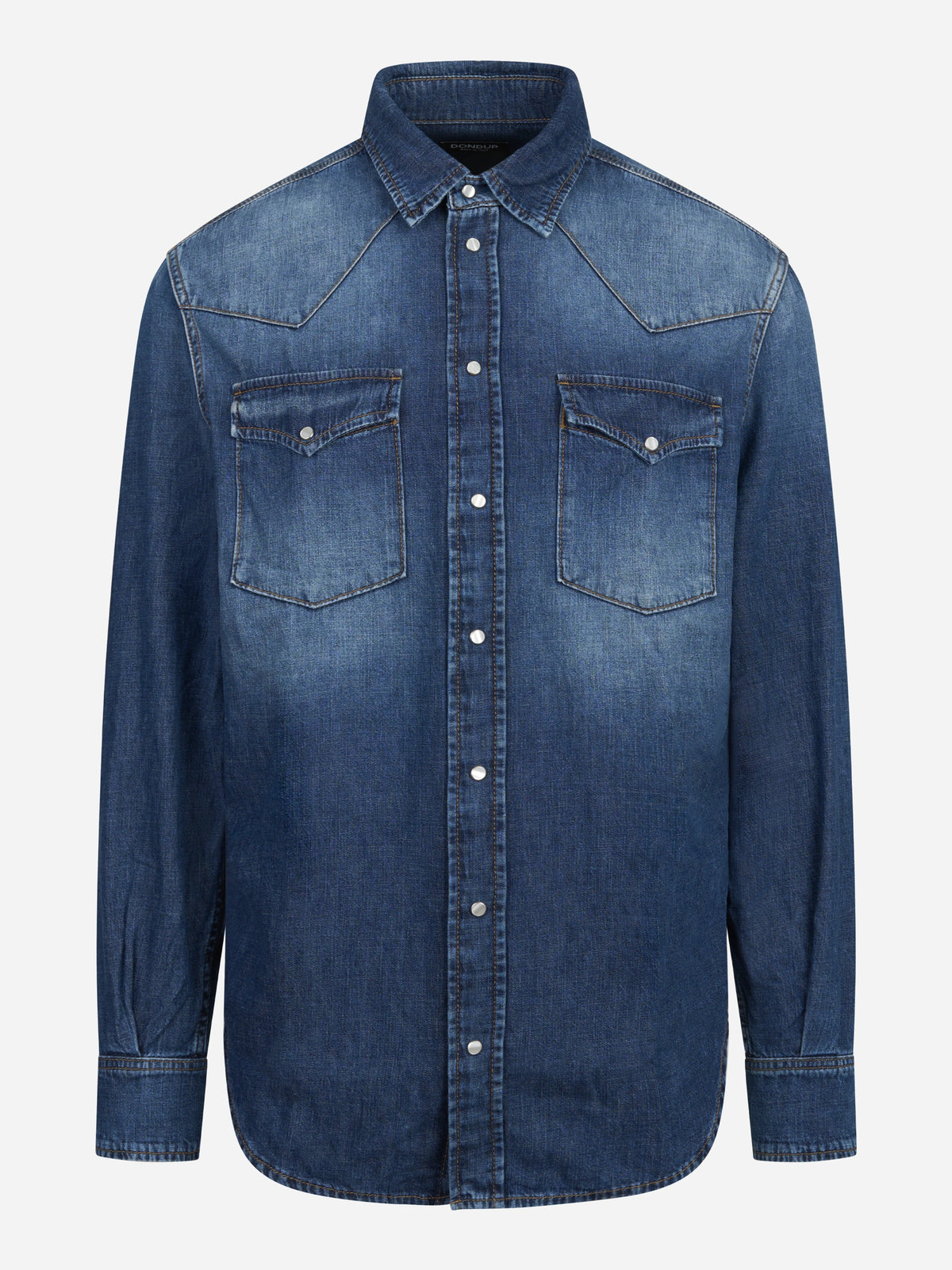 Camicia texana regular-fit in denim blu DONDUP – immagine 1 di 3