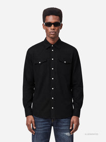 Camicia texana regular-fit - indossato, vista frontale
