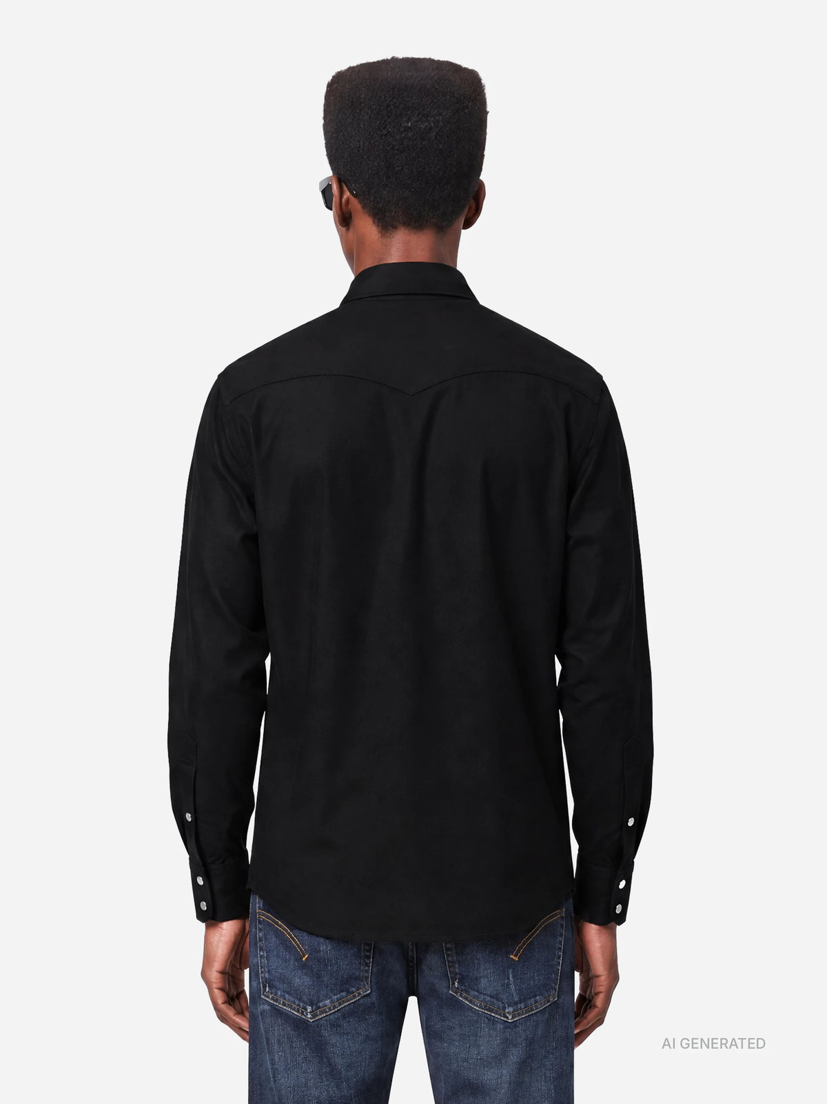 Camicia texana regular-fit - indossato, vista posteriore