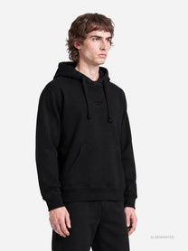 Felpa con cappuccio regular-fit nera - dettaglio indossato