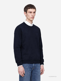 Felpa girocollo regular-fit blu - dettaglio indossato