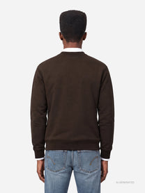 Felpa girocollo regular-fit marrone - indossato, vista posteriore