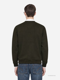 Felpa girocollo regular-fit verde - indossato, vista posteriore