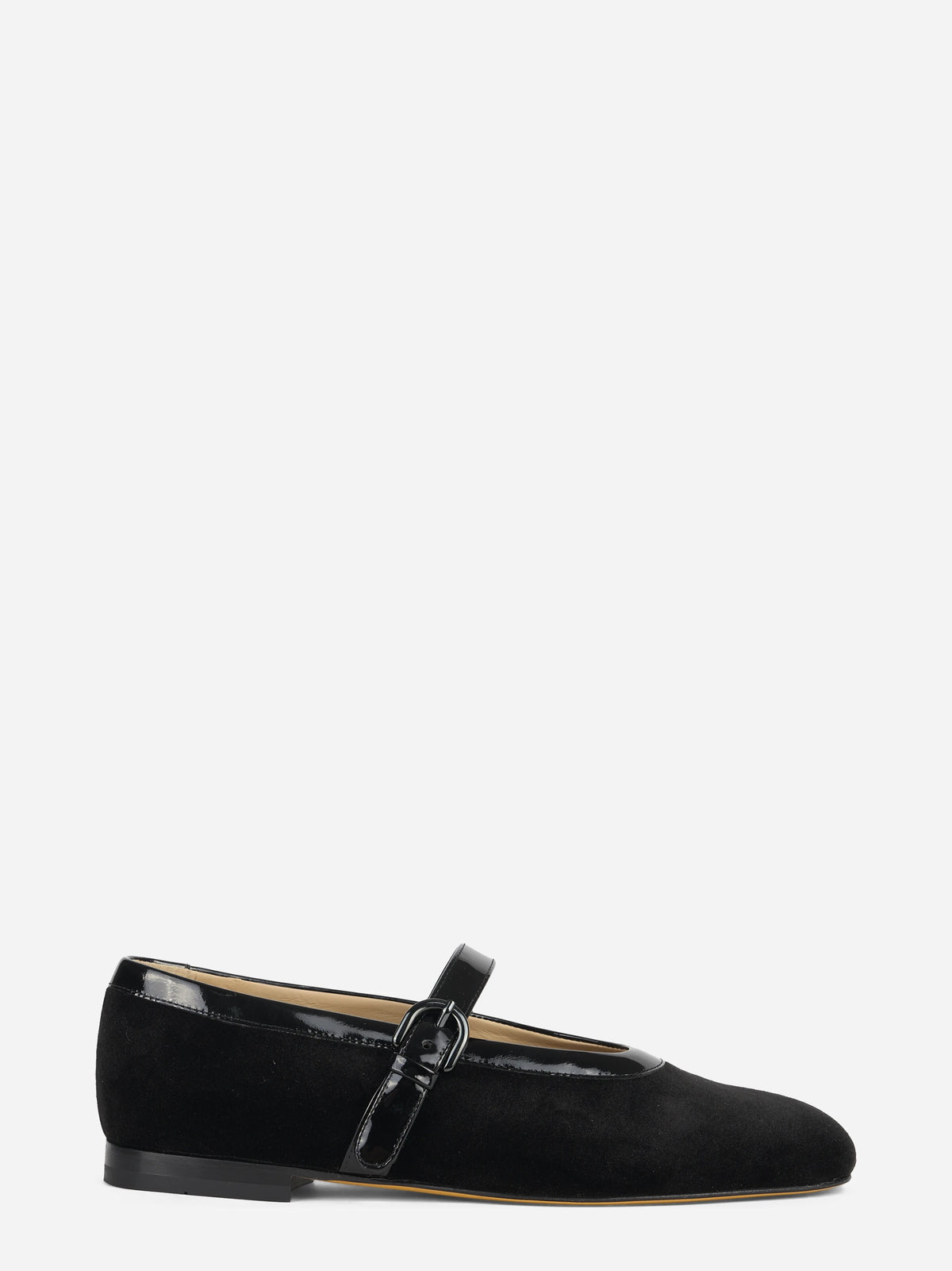 Ballerina Mary Jane in pelle nera - vista laterale