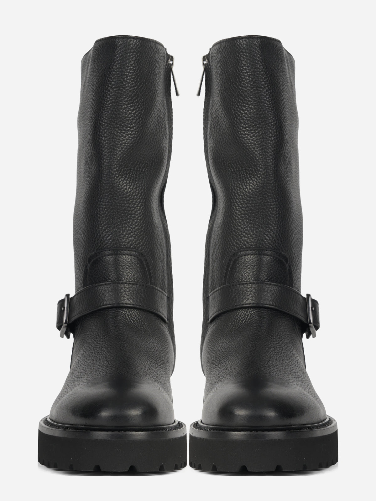 Stivale biker in pelle nera - vista frontale