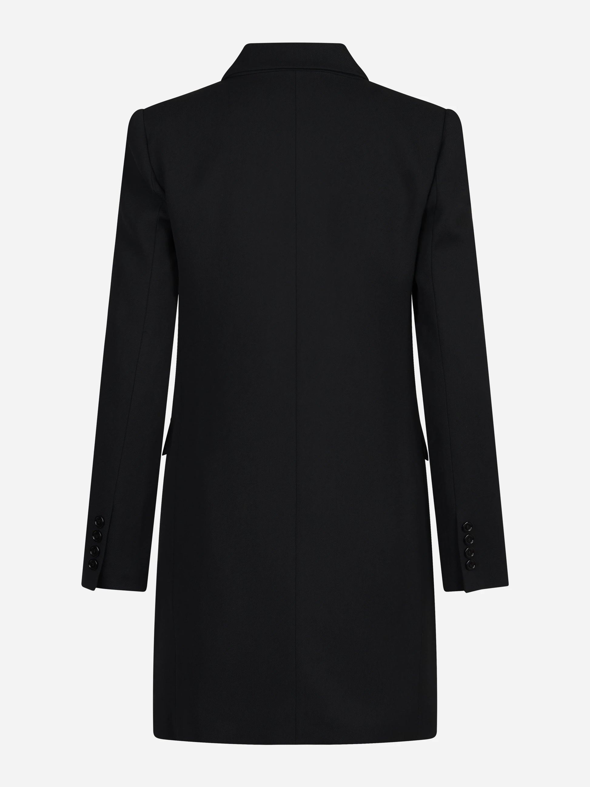 Abito blazer doppiopetto in gabardina fluida nero - vista posteriore