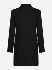 Abito blazer doppiopetto in gabardina fluida nero - vista posteriore