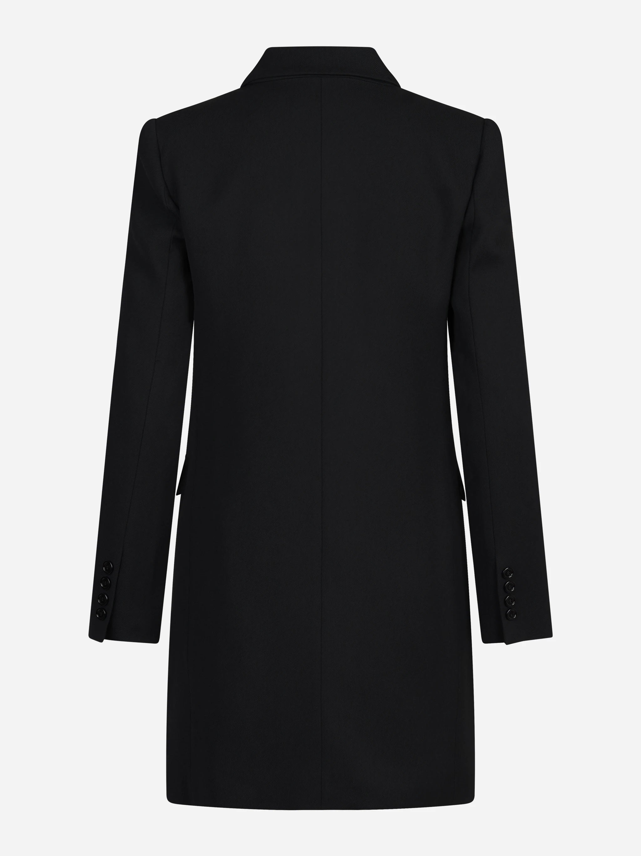Abito blazer doppiopetto in gabardina fluida nero - vista posteriore