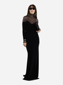 Abito Red Carpet lungo in velluto e tulle - indossato, posa alternativa