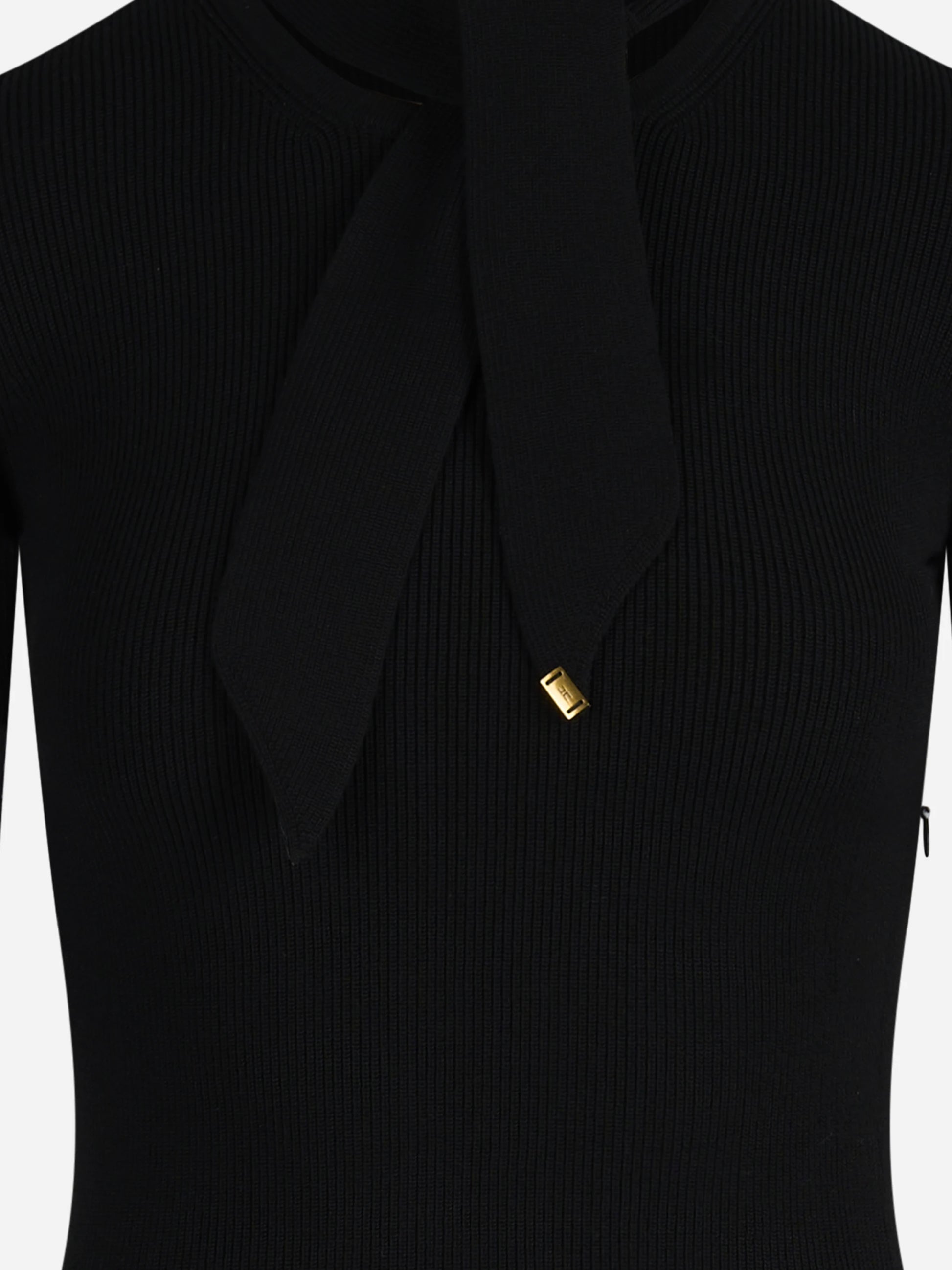 Mini abito in maglia con bottoni gioiello nero - dettaglio prodotto