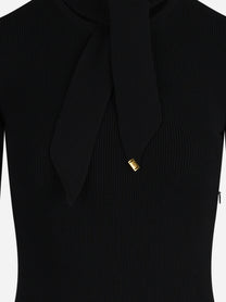 Mini abito in maglia con bottoni gioiello nero - dettaglio prodotto