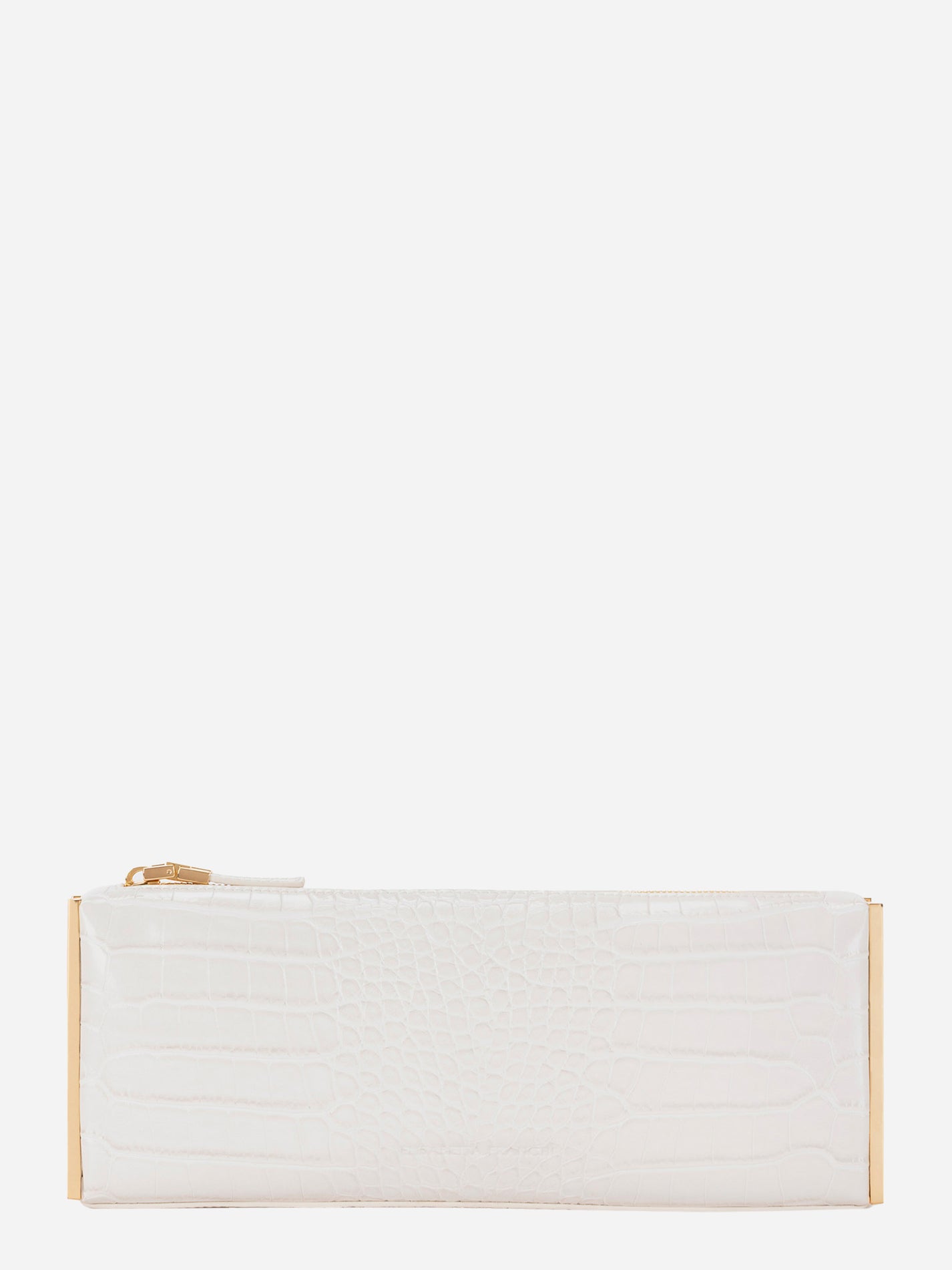 Baguette bianca effetto cocco con zip Elisabetta Franchi – vista frontale