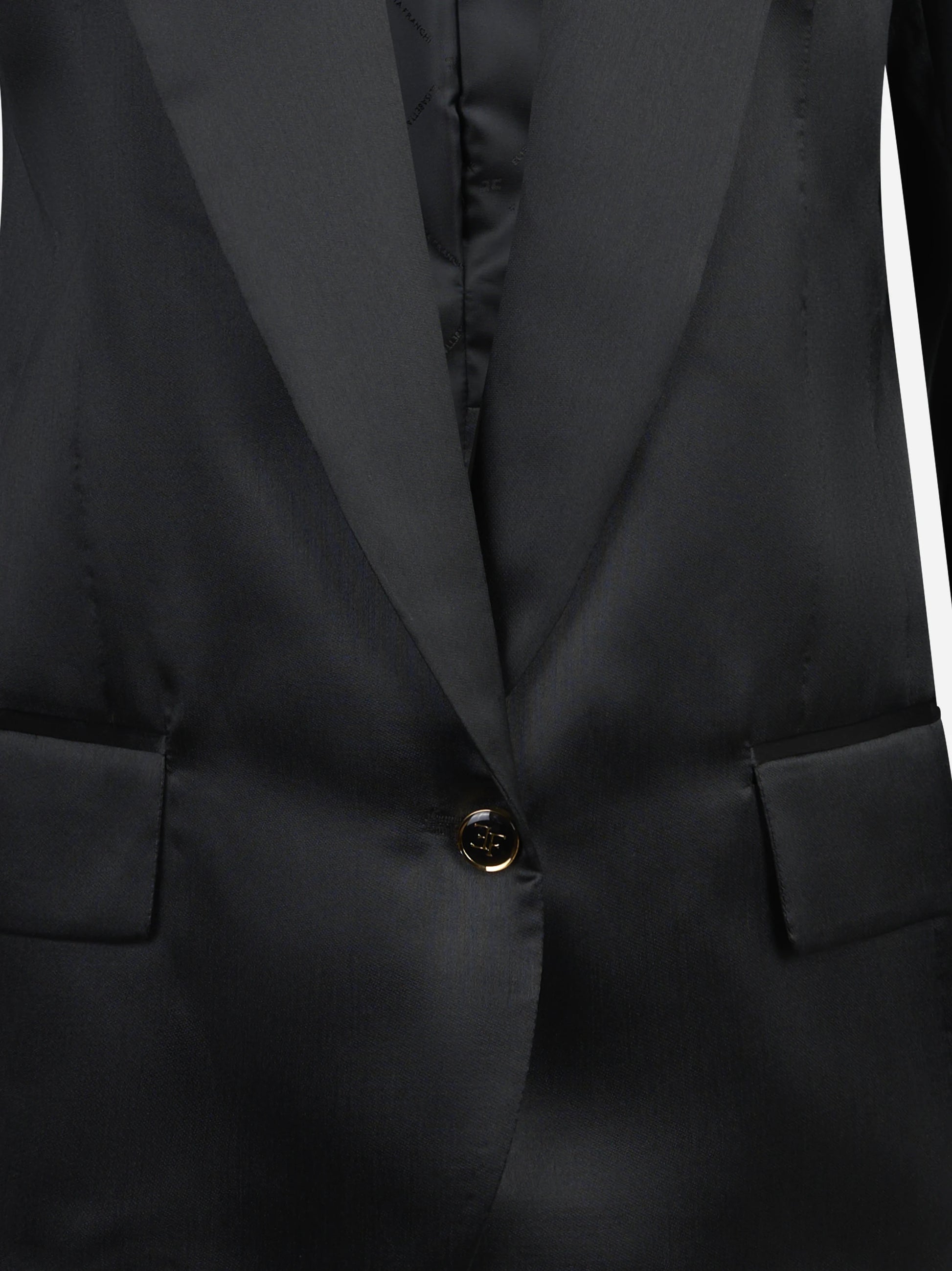 Blazer monopetto in gazar nero - dettaglio prodotto