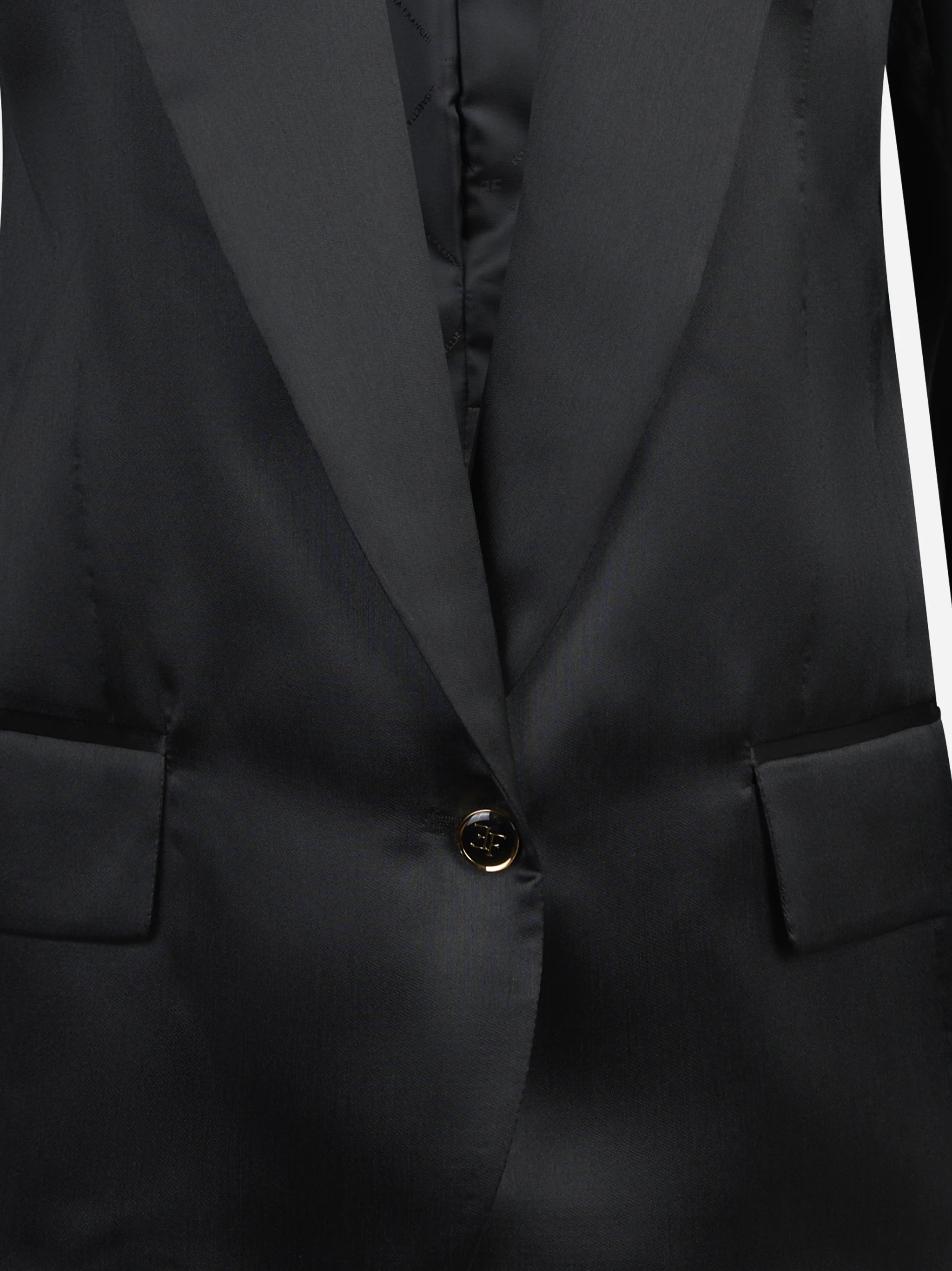 Blazer monopetto in gazar nero - dettaglio prodotto