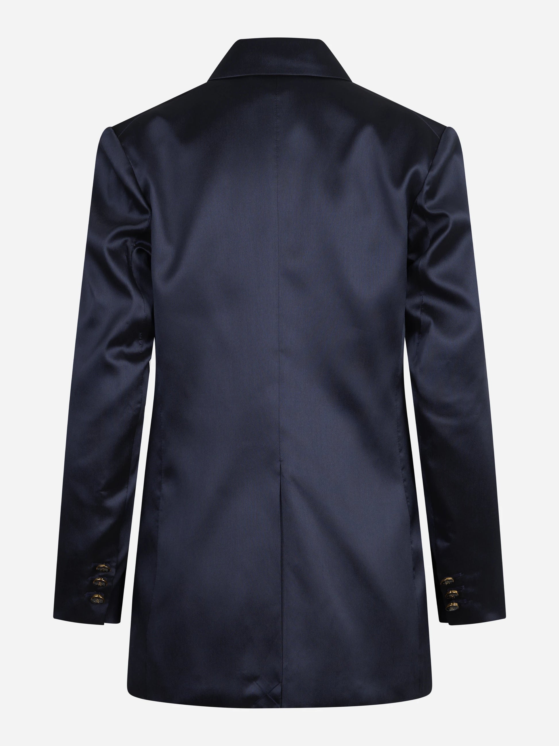 Blazer monopetto in gazar blu notte - vista posteriore