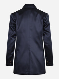 Blazer monopetto in gazar blu notte - vista posteriore