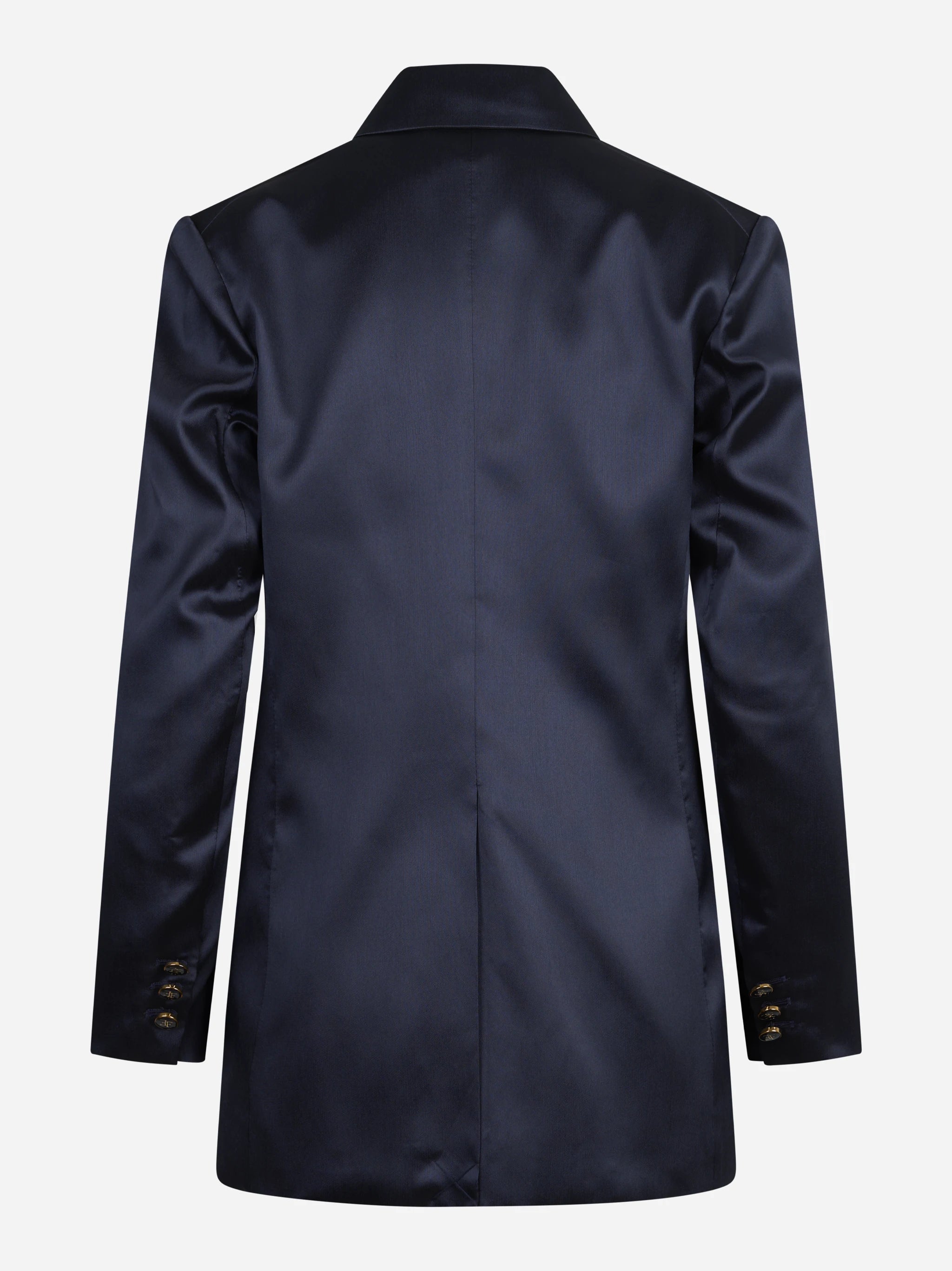 Blazer monopetto in gazar blu notte - vista posteriore