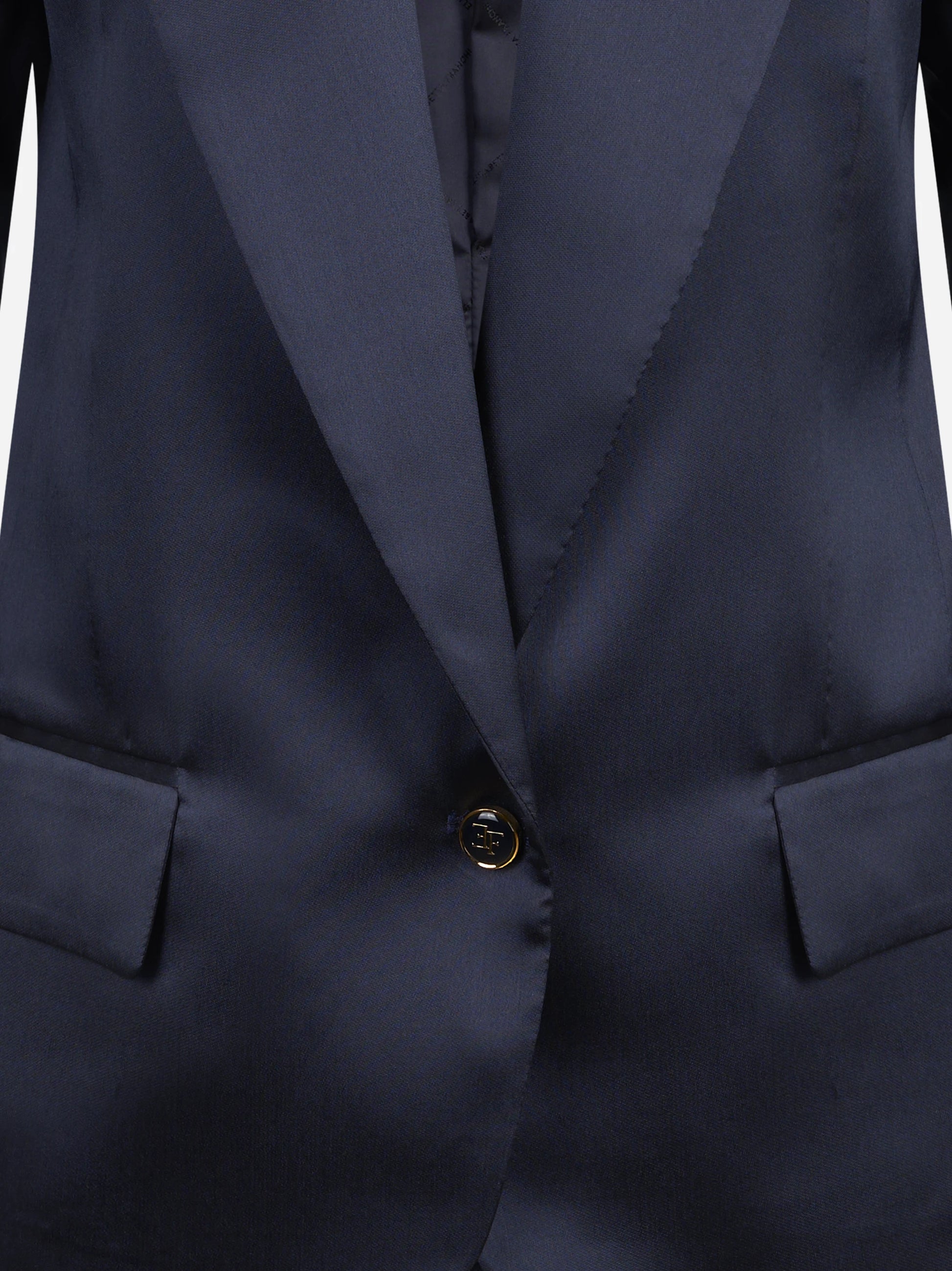 Blazer monopetto in gazar blu notte - dettaglio prodotto