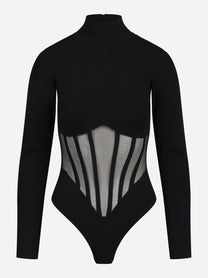 Body bustier in maglia a coste - vista frontale
