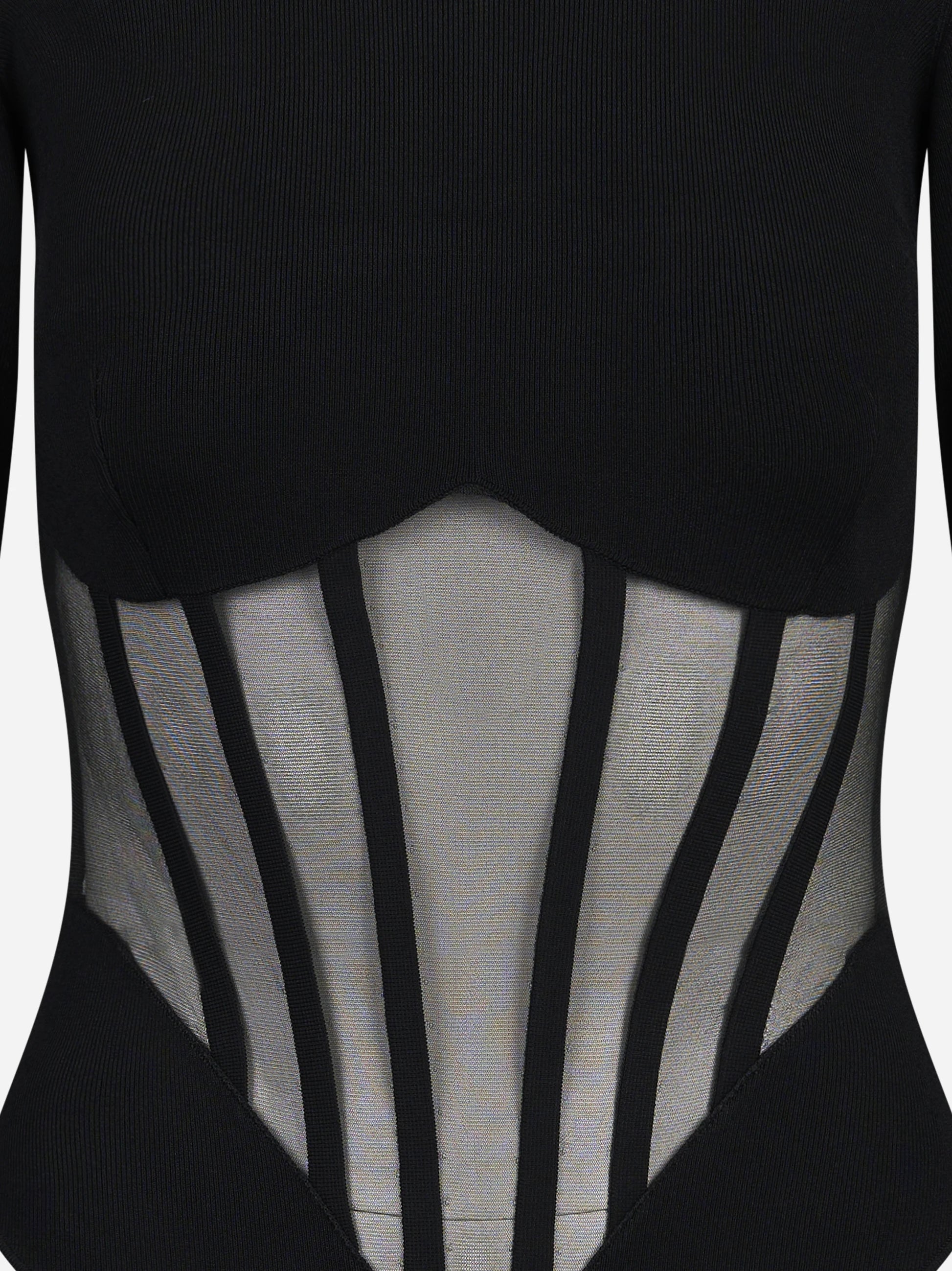 Body bustier in maglia a coste - dettaglio del prodotto