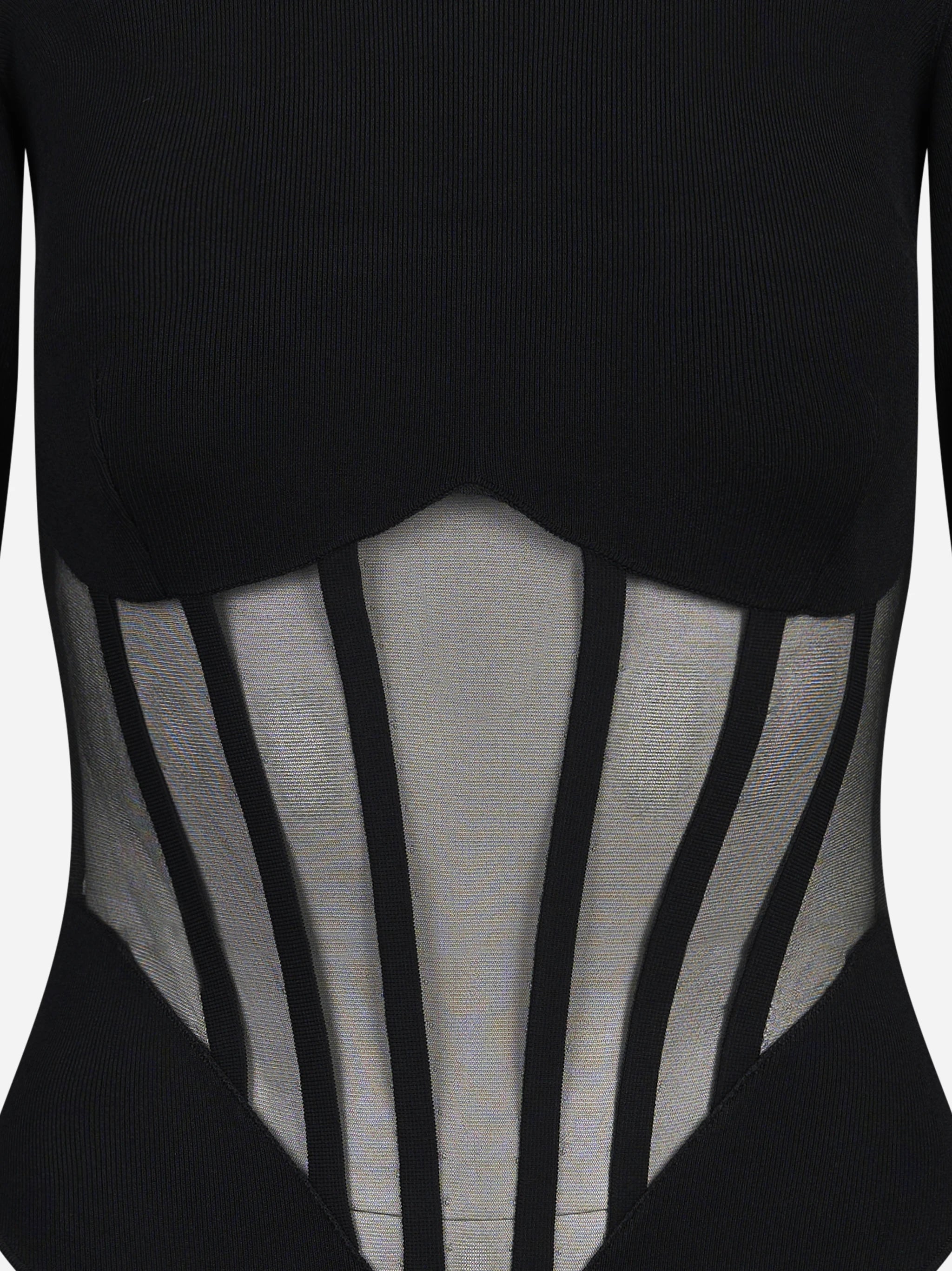 Body bustier in maglia a coste - dettaglio del prodotto