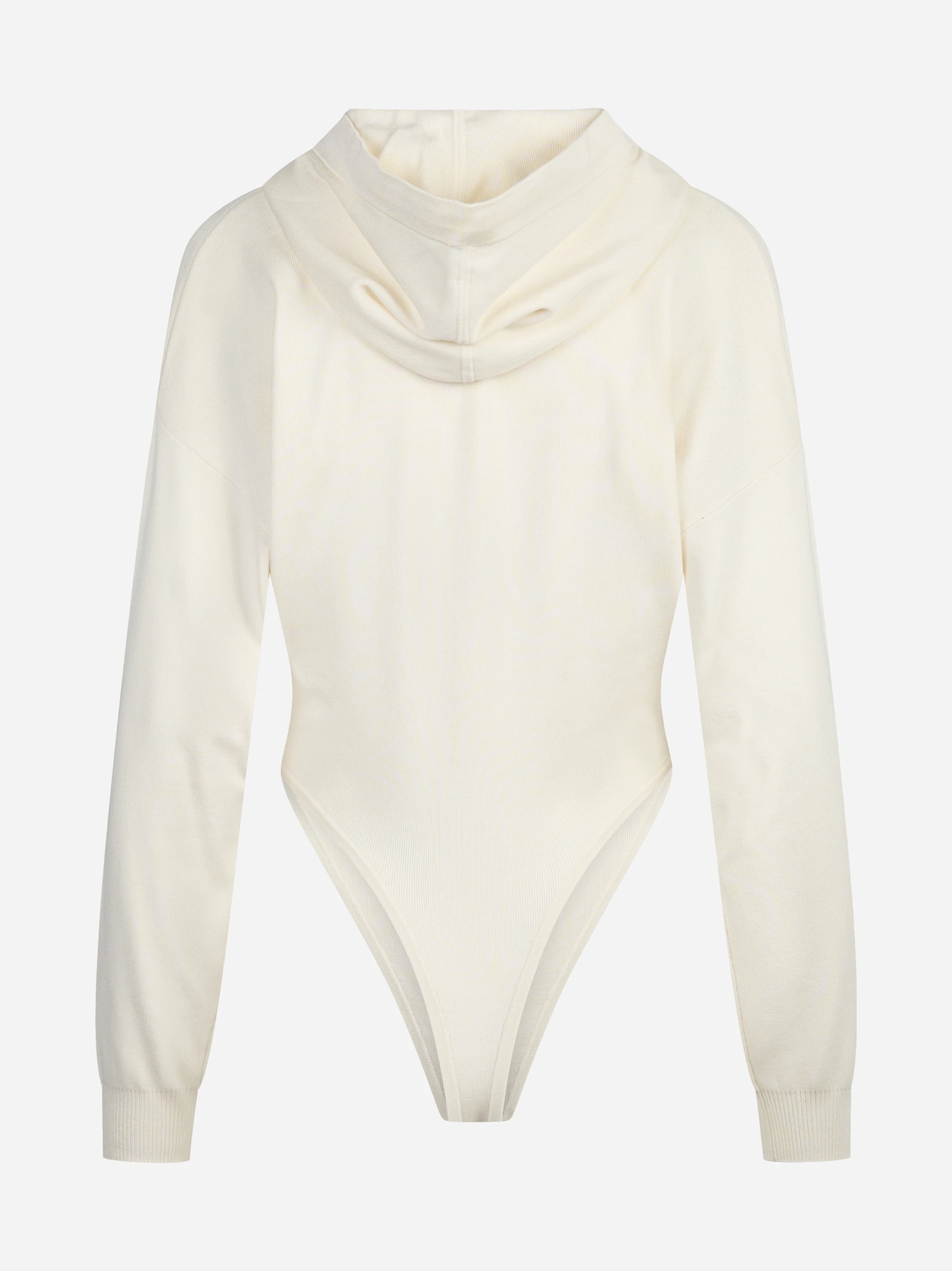 Body in maglia con cappuccio avorio - vista posteriore