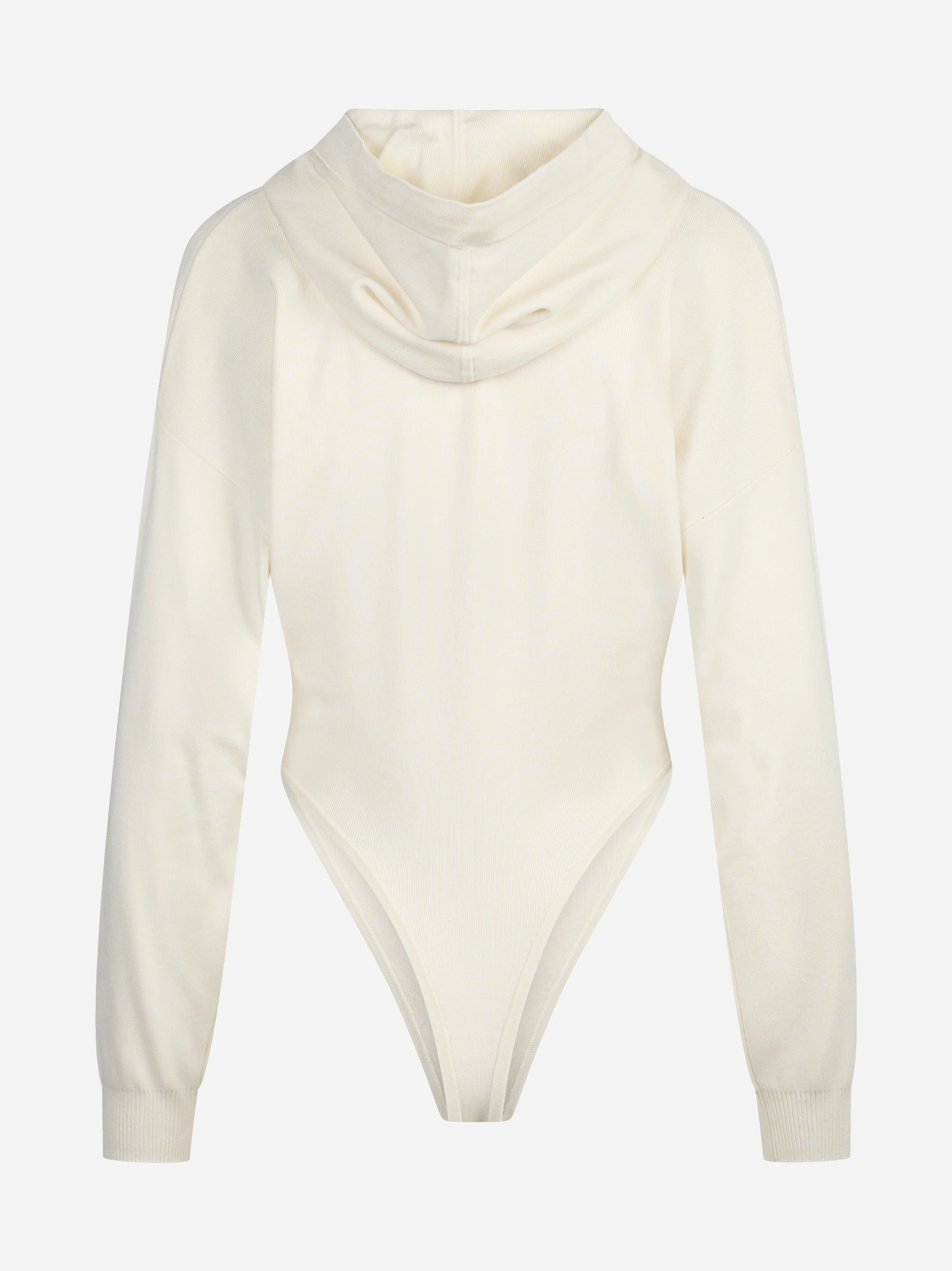 Body in maglia con cappuccio avorio - vista posteriore