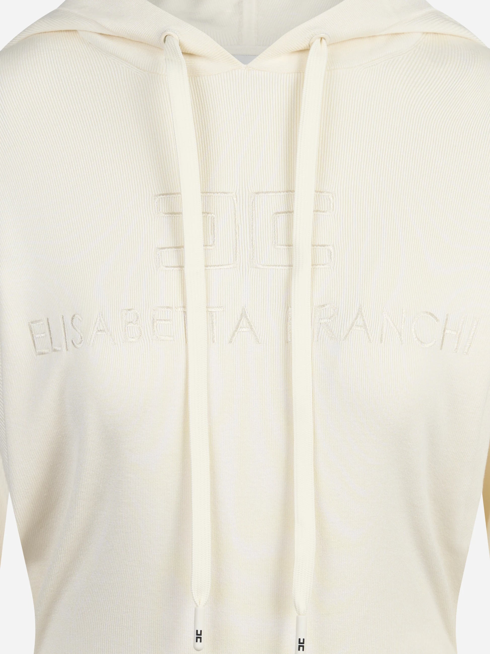 Body in maglia con cappuccio avorio - dettaglio prodotto