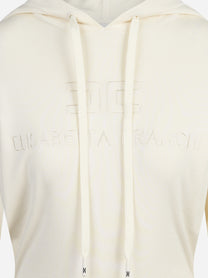 Body in maglia con cappuccio avorio - dettaglio prodotto