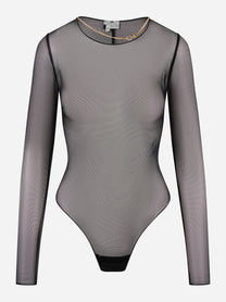Body in tulle nero con collana removibile Elisabetta Franchi - vista frontale
