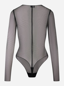 Body in tulle nero con collana removibile Elisabetta Franchi - vista posteriore